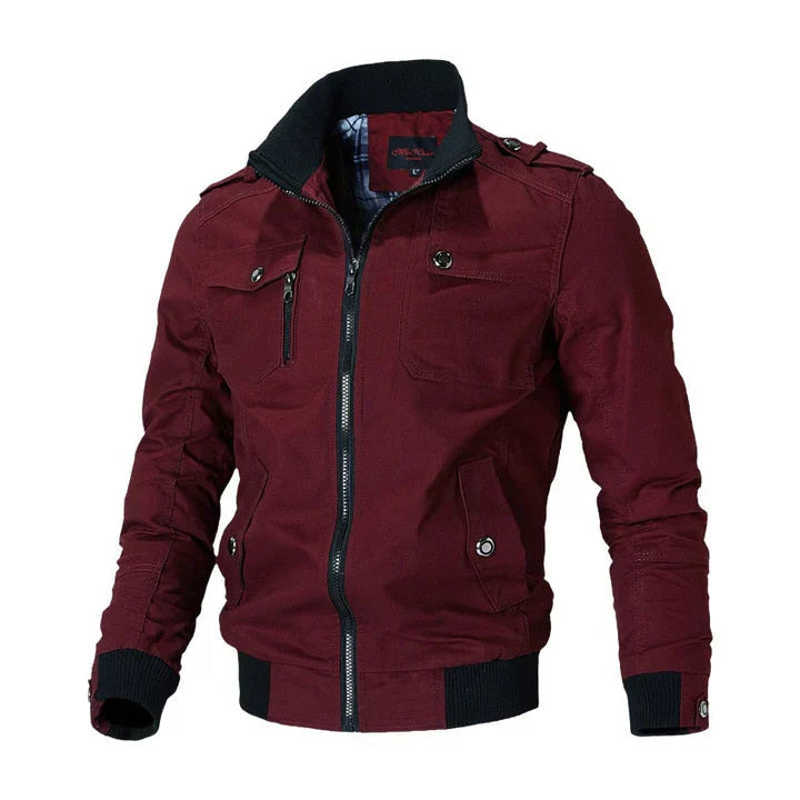Men's Bomber Jacket, Midweight Zip-Up with Ribbed Cuffs