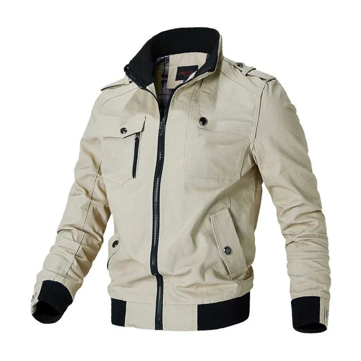 Men's Bomber Jacket, Midweight Zip-Up with Ribbed Cuffs
