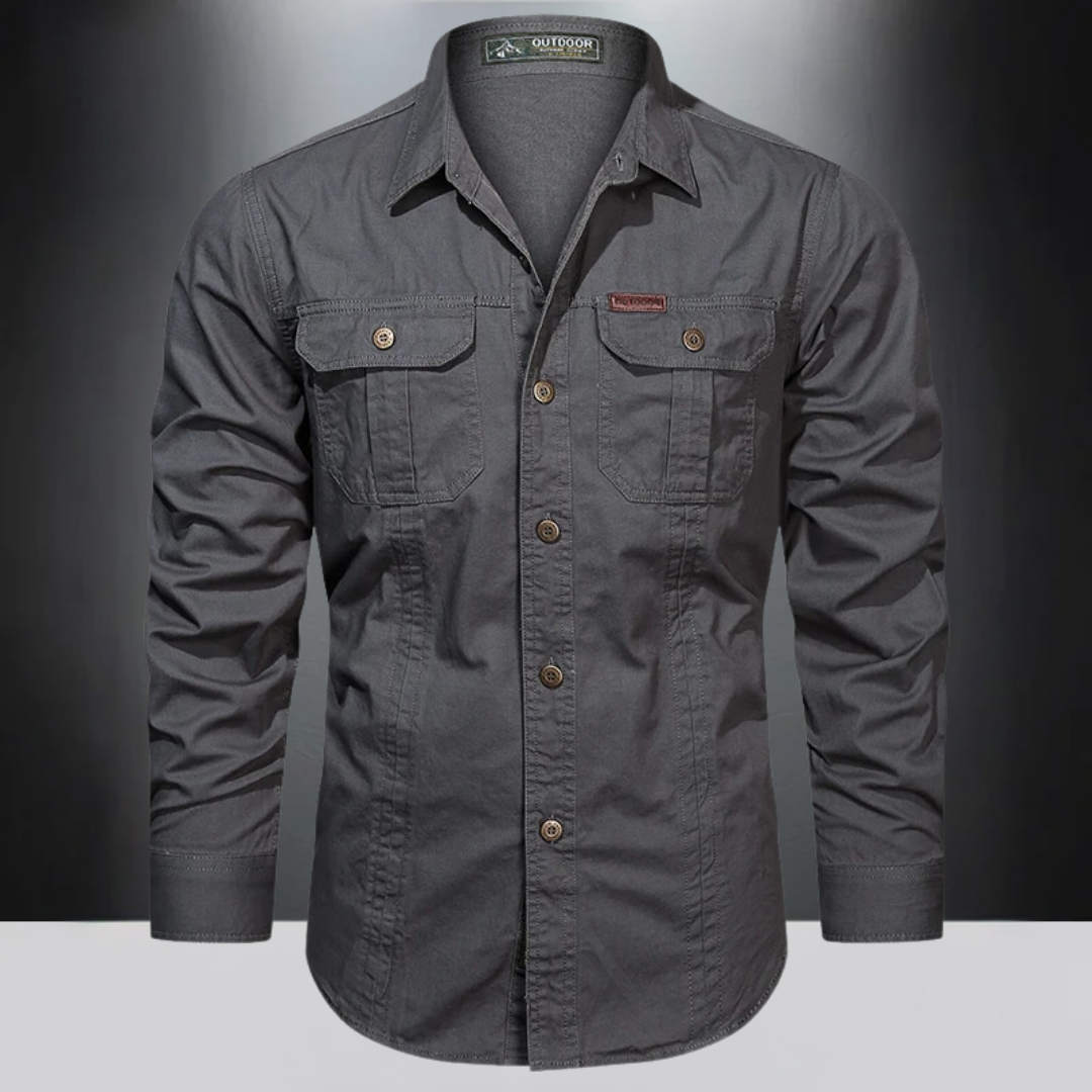 Men's Outdoor Long Sleeve Shirt, Quick Dry Breathable Hiking Shirt