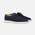 Men's Lace-Up Loafers with Contrast Sole, Casual Boat Shoe Style