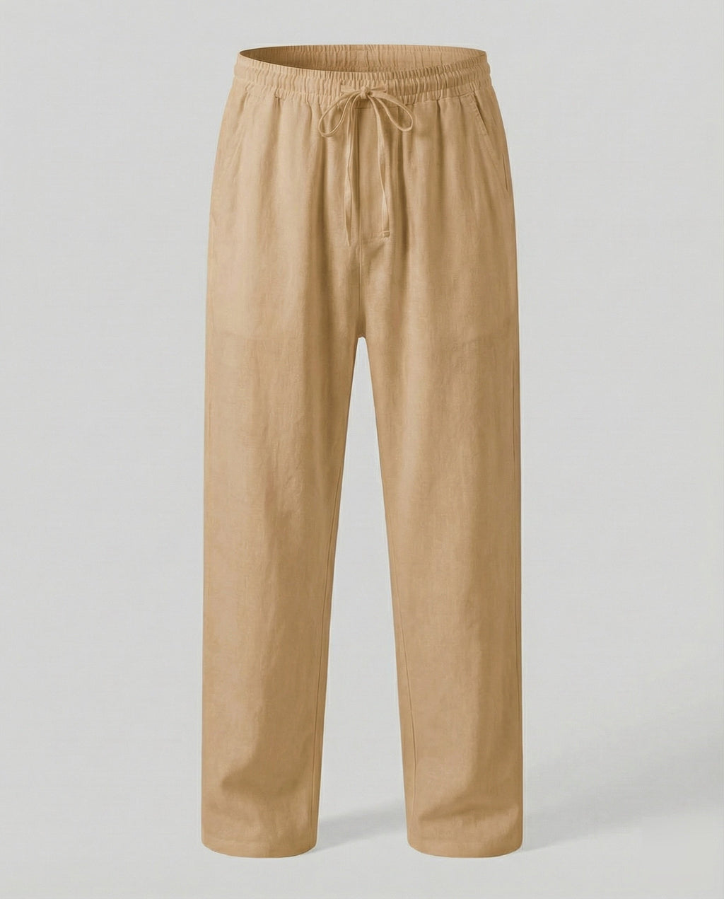 Men's Relaxed Summer Pants with Drawstring Waist, Lightweight Casual Trousers