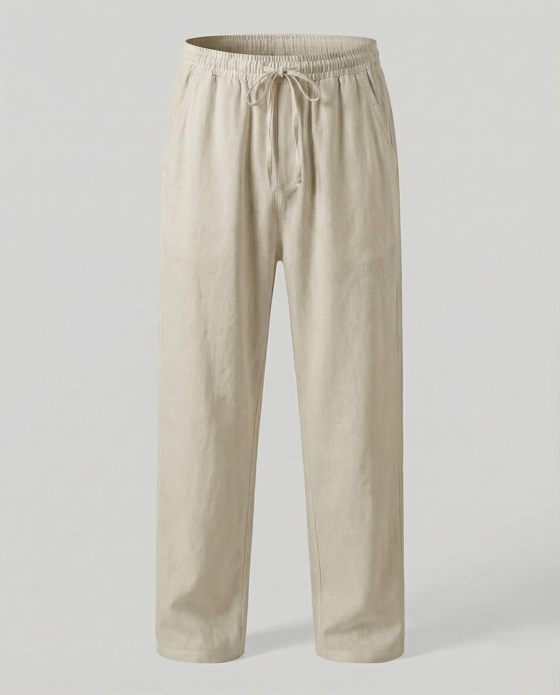 Men's Relaxed Summer Pants with Drawstring Waist, Lightweight Casual Trousers