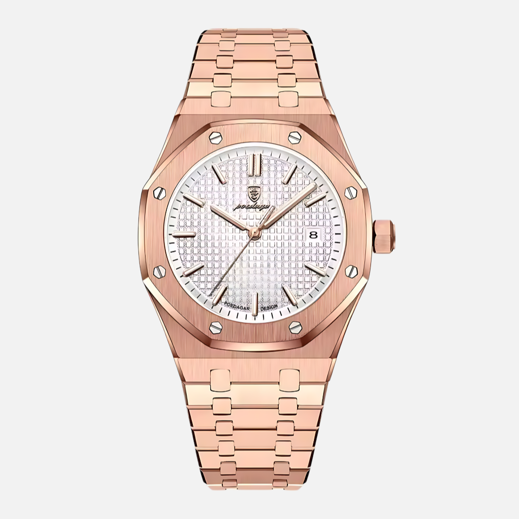 Men's Stainless Steel Watch, Classic Quartz Dress Watch with Roman Numerals