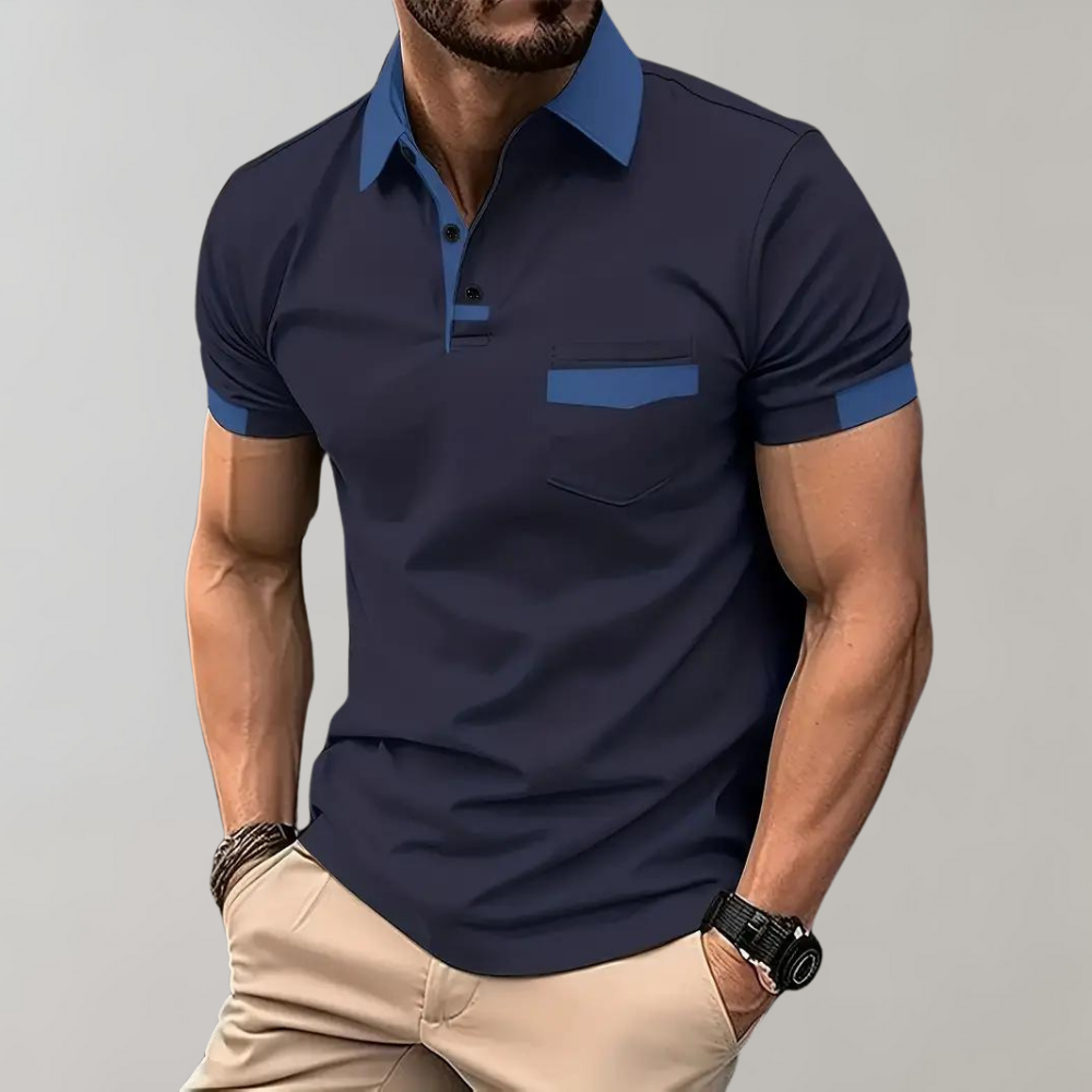 Men's Classic Polo Shirt, Breathable Polyester Short Sleeve Top