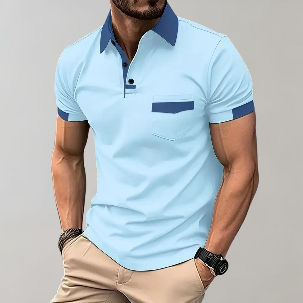 Men's Classic Polo Shirt, Breathable Polyester Short Sleeve Top