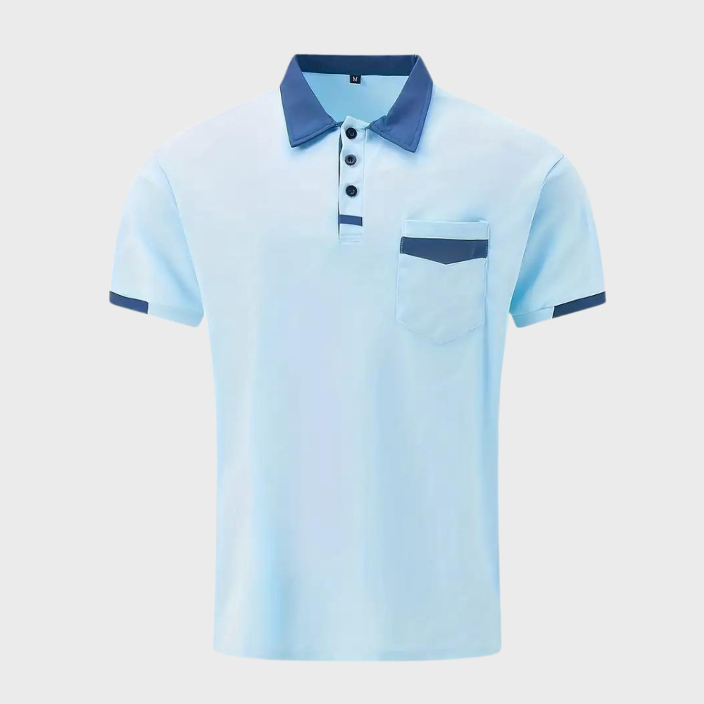 Men's Classic Polo Shirt, Breathable Polyester Short Sleeve Top