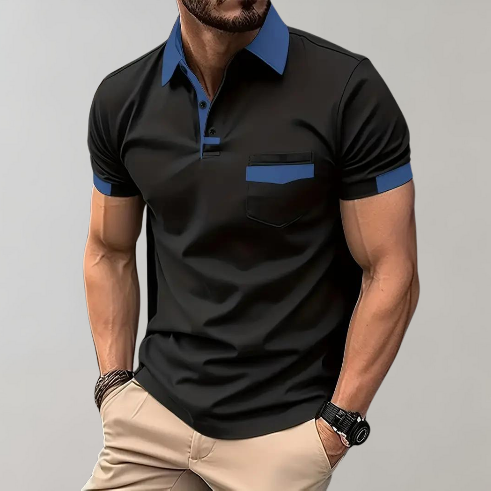 Men's Classic Polo Shirt, Breathable Polyester Short Sleeve Top