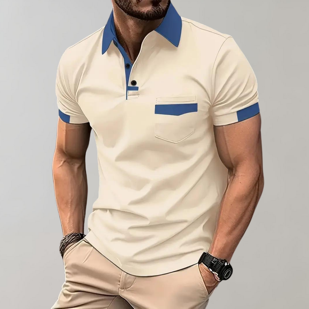 Men's Classic Polo Shirt, Breathable Polyester Short Sleeve Top