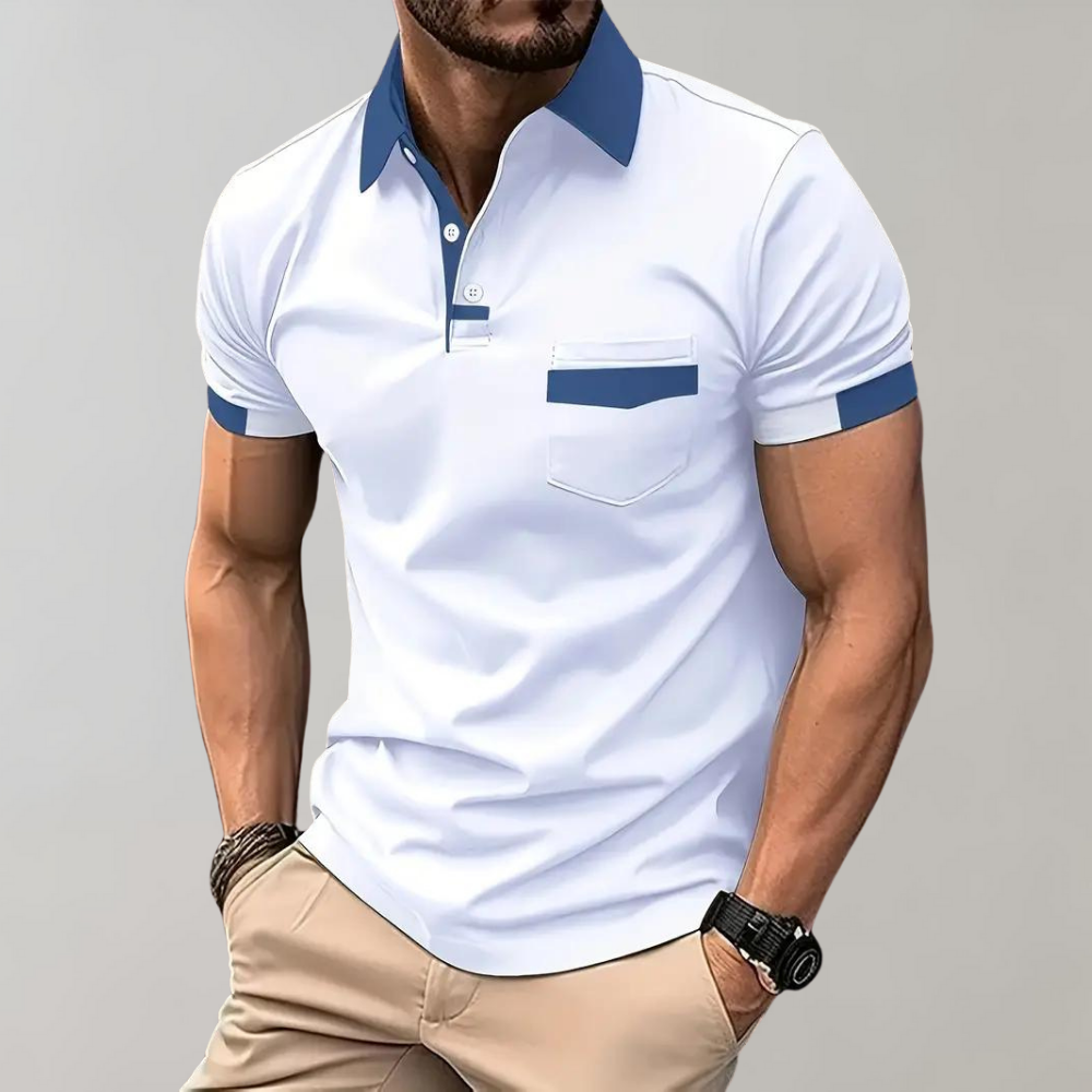 Men's Classic Polo Shirt, Breathable Polyester Short Sleeve Top