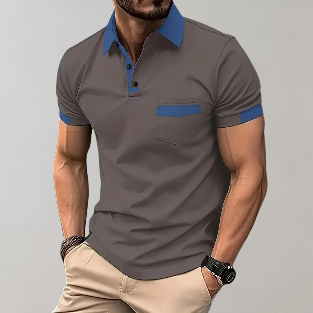 Men's Classic Polo Shirt, Breathable Polyester Short Sleeve Top