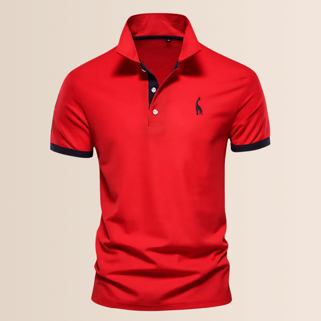 Men's Stand Collar Polo Shirt, Breathable Polyester V-Neck Casual Top