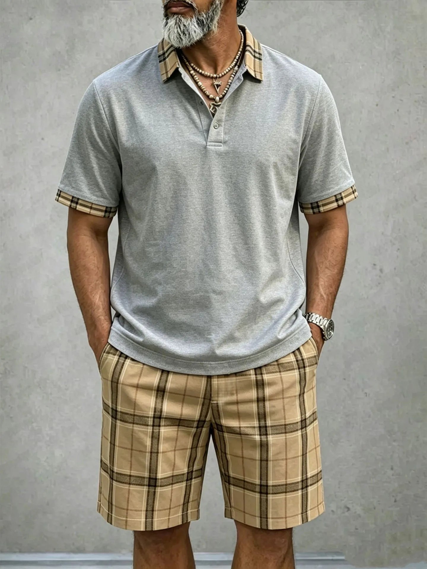 Men's Polo & Shorts Set - Breathable Summer Two Piece Outfit