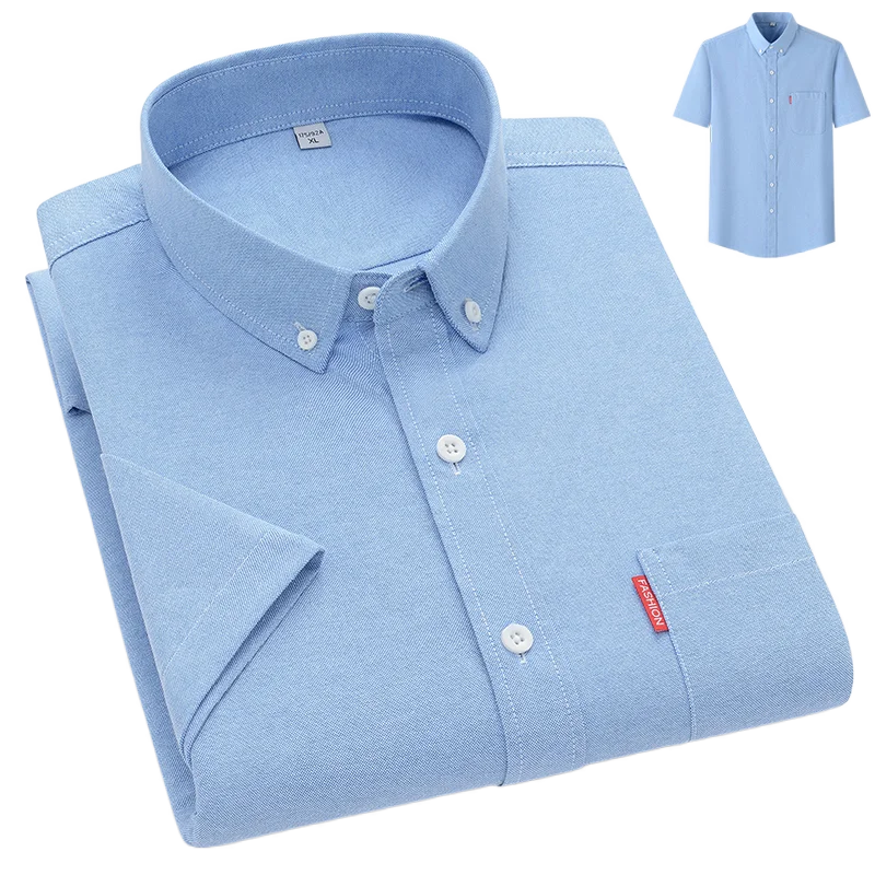 Men's Lightweight Summer Shirt with Button-Down Collar, Breathable Casual Fit