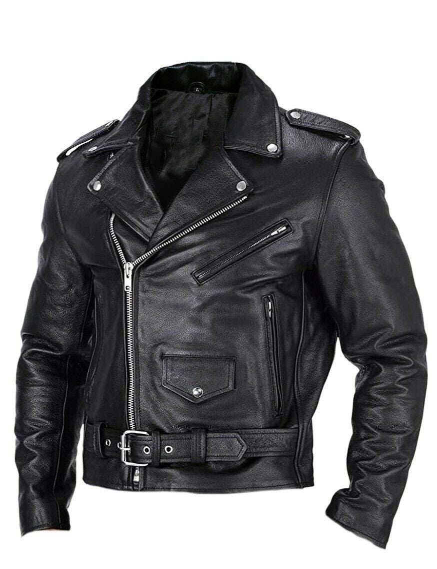 Men's Genuine Leather Biker Jacket | Asymmetrical Zip Moto Jacket