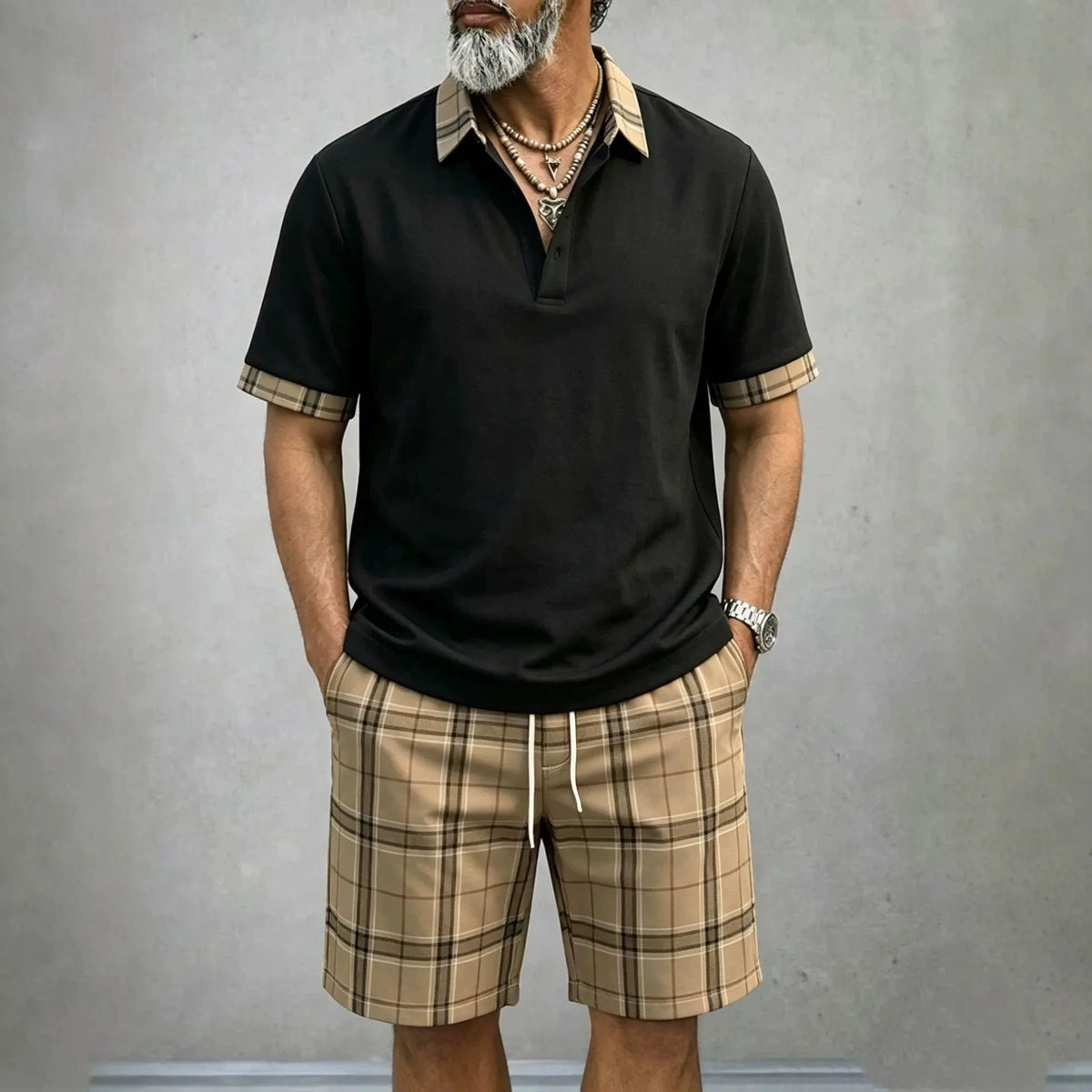 Men's Polo & Shorts Set - Breathable Summer Two Piece Outfit