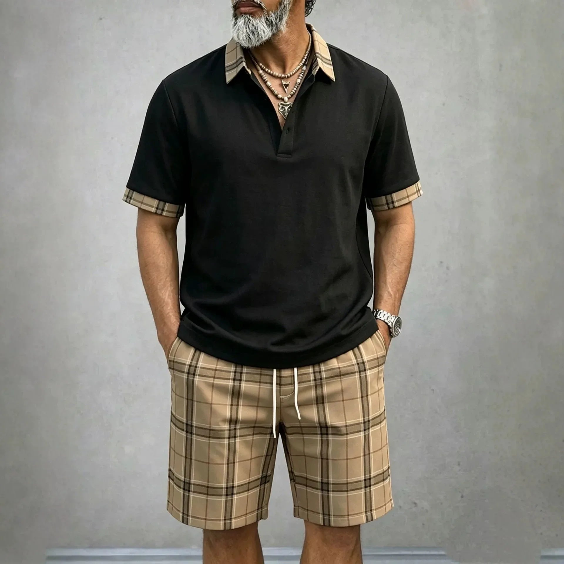 Men's Polo & Shorts Set - Breathable Summer Two Piece Outfit