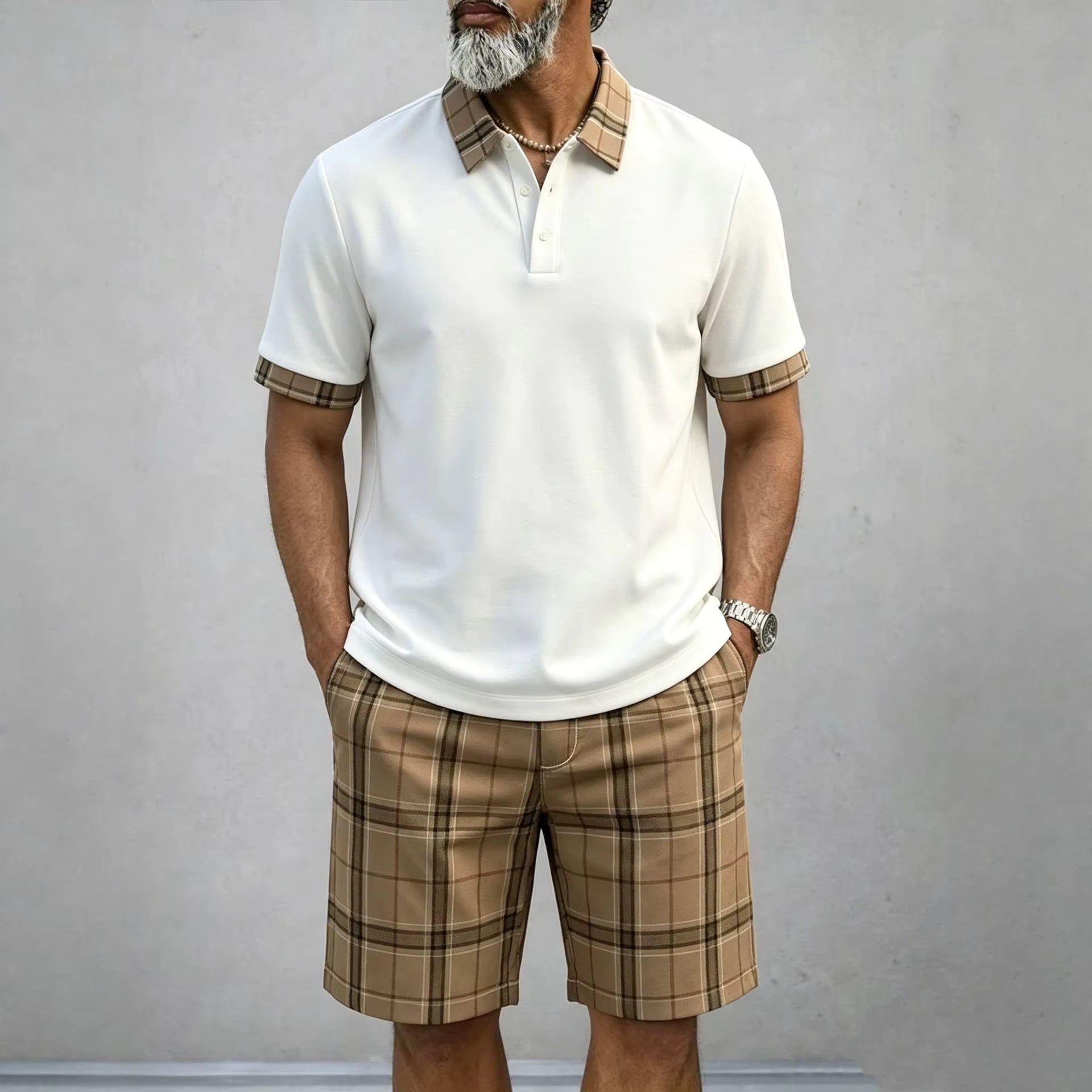 Men's Polo & Shorts Set - Breathable Summer Two Piece Outfit