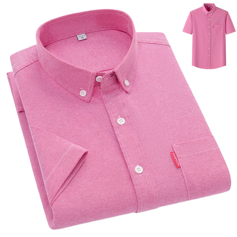 Men's Lightweight Summer Shirt with Button-Down Collar, Breathable Casual Fit