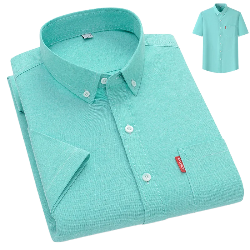 Men's Lightweight Summer Shirt with Button-Down Collar, Breathable Casual Fit