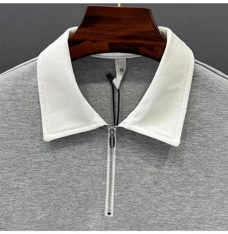 Serafino Cotton Quarter-Zip Polo for Men - Breathable Half-Zip Polo