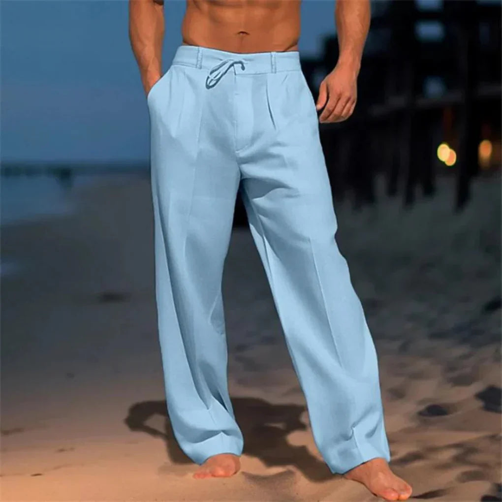 Men's Linen Trousers - Lightweight Tailored Summer Pants