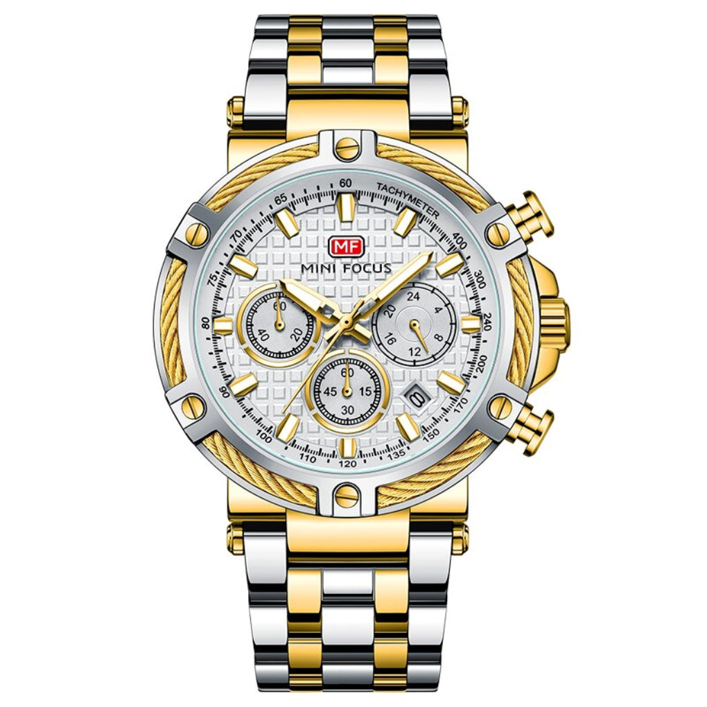 Men's Stainless Steel Wristwatch, Minimalist Numberless Dial