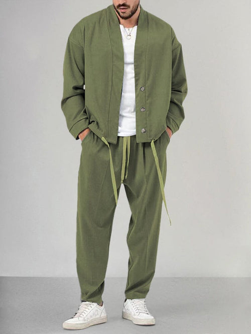 Men's 2-Piece Lounge Set, Matching Knit Top and Pants