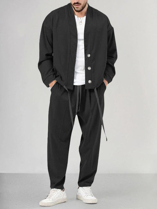 Men's 2-Piece Lounge Set, Matching Knit Top and Pants