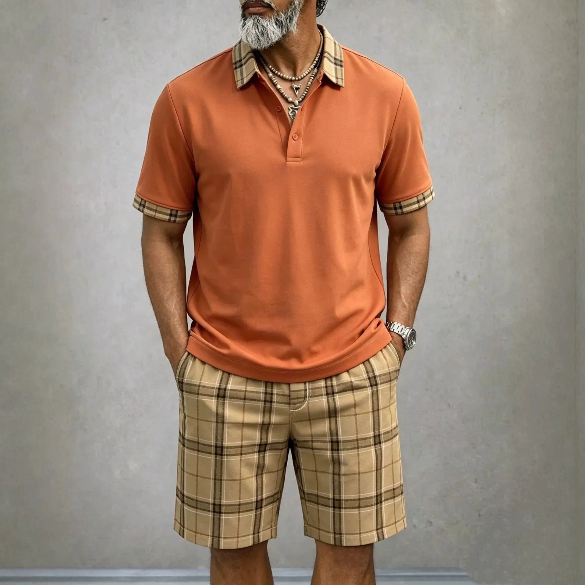 Men's Polo & Shorts Set - Breathable Summer Two Piece Outfit