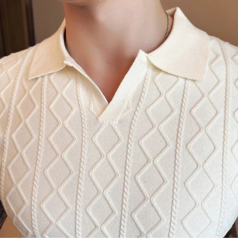 Monaco Knit Polo for Men - Slim Fit Cotton Blend Polo Shirt for Layering