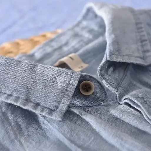 Men's Short Sleeve Button-Front Shirt, Lightweight Breathable Casual Fit