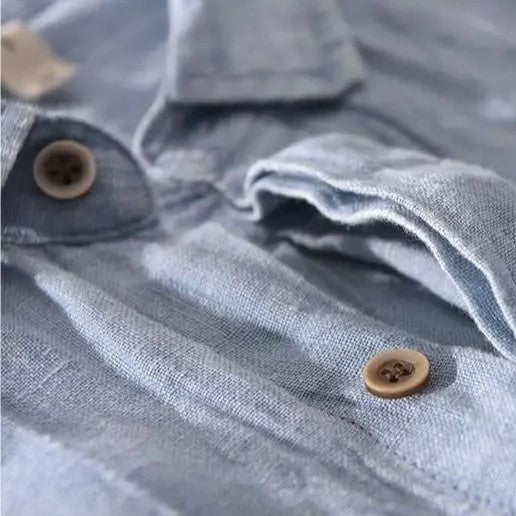 Men's Short Sleeve Button-Front Shirt, Lightweight Breathable Casual Fit