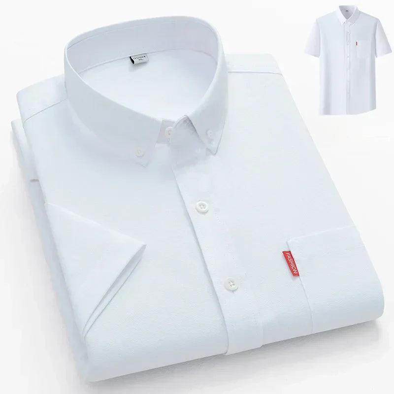 Men's Lightweight Summer Shirt with Button-Down Collar, Breathable Casual Fit