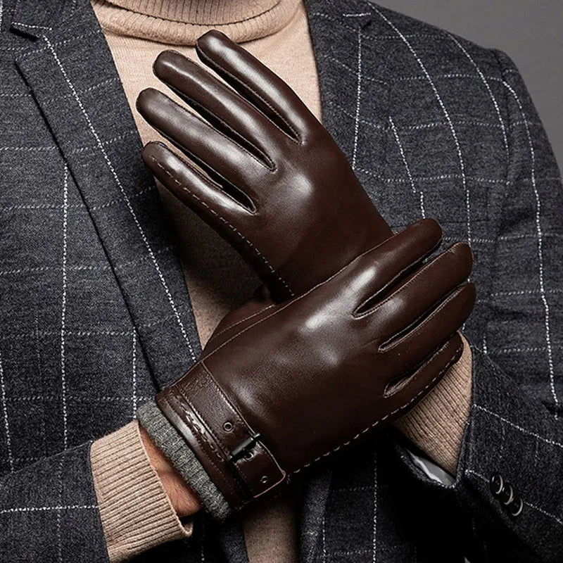 Leathron Gloves - Sheepskin Leather Touchscreen Gloves for Men