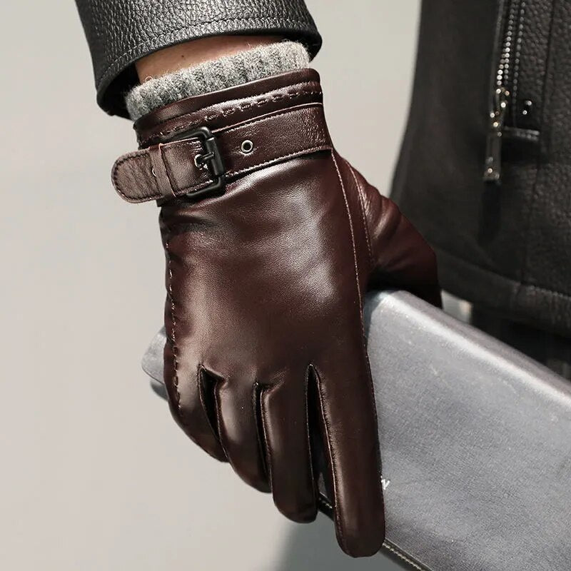 Leathron Gloves - Sheepskin Leather Touchscreen Gloves for Men