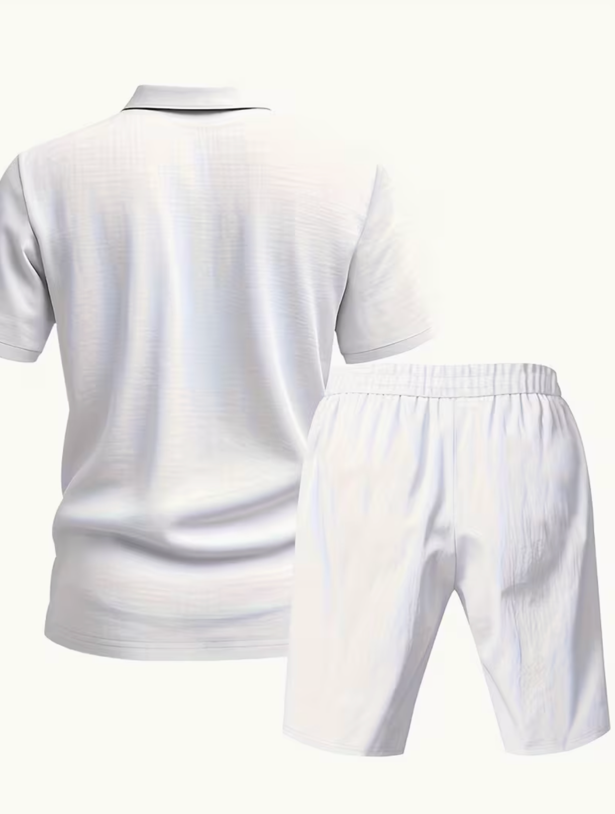 Men's Polo Shirt and Shorts Set with Adjustable Waist, Matching Summer Outfit
