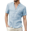 Men's Short Sleeve Henley Shirt with Chest Pocket, Lightweight Casual Fit