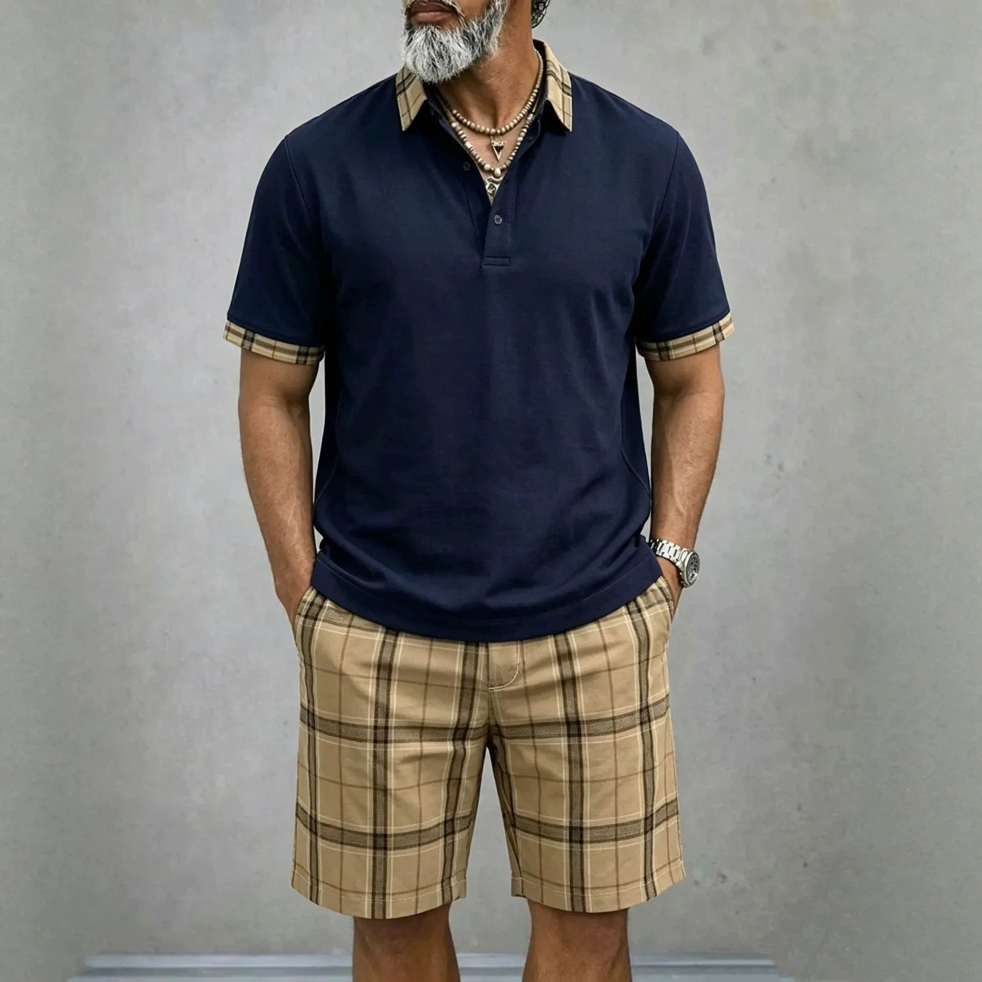 Men's Polo & Shorts Set - Breathable Summer Two Piece Outfit