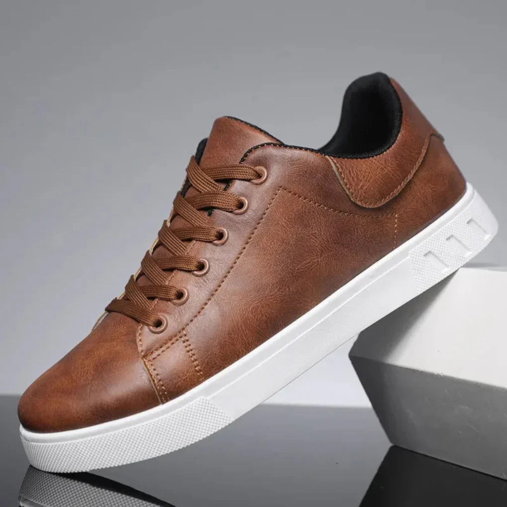 Men's Leather Dress Shoes with Metal Toe Cap, Waterproof Classic Design