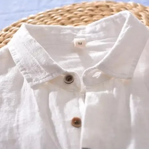 Men's Short Sleeve Button-Front Shirt, Lightweight Breathable Casual Fit