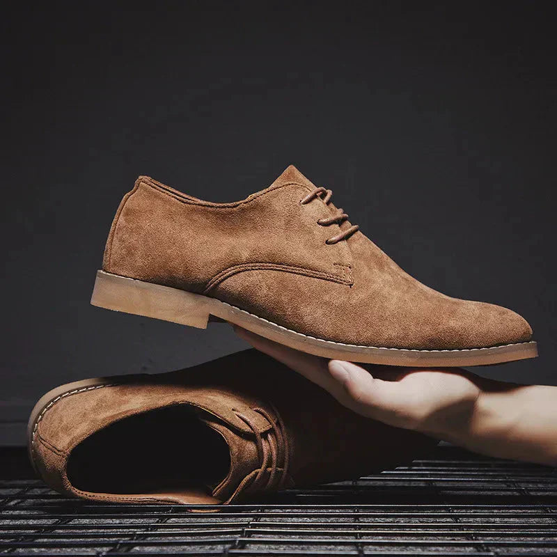 Men's Suede Oxford Shoes, Classic Lace-Up Dress Shoes