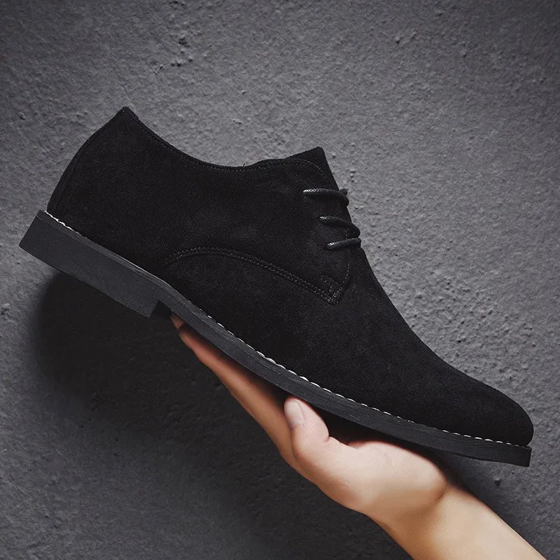 Men's Suede Oxford Shoes, Classic Lace-Up Dress Shoes