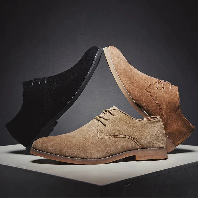 Men's Suede Oxford Shoes, Classic Lace-Up Dress Shoes
