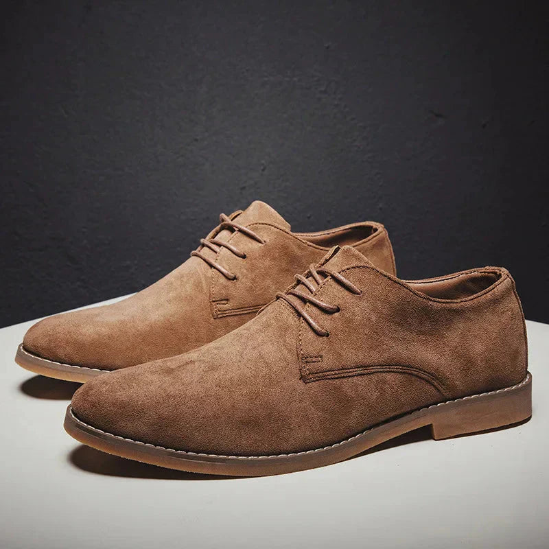 Men's Suede Oxford Shoes, Classic Lace-Up Dress Shoes