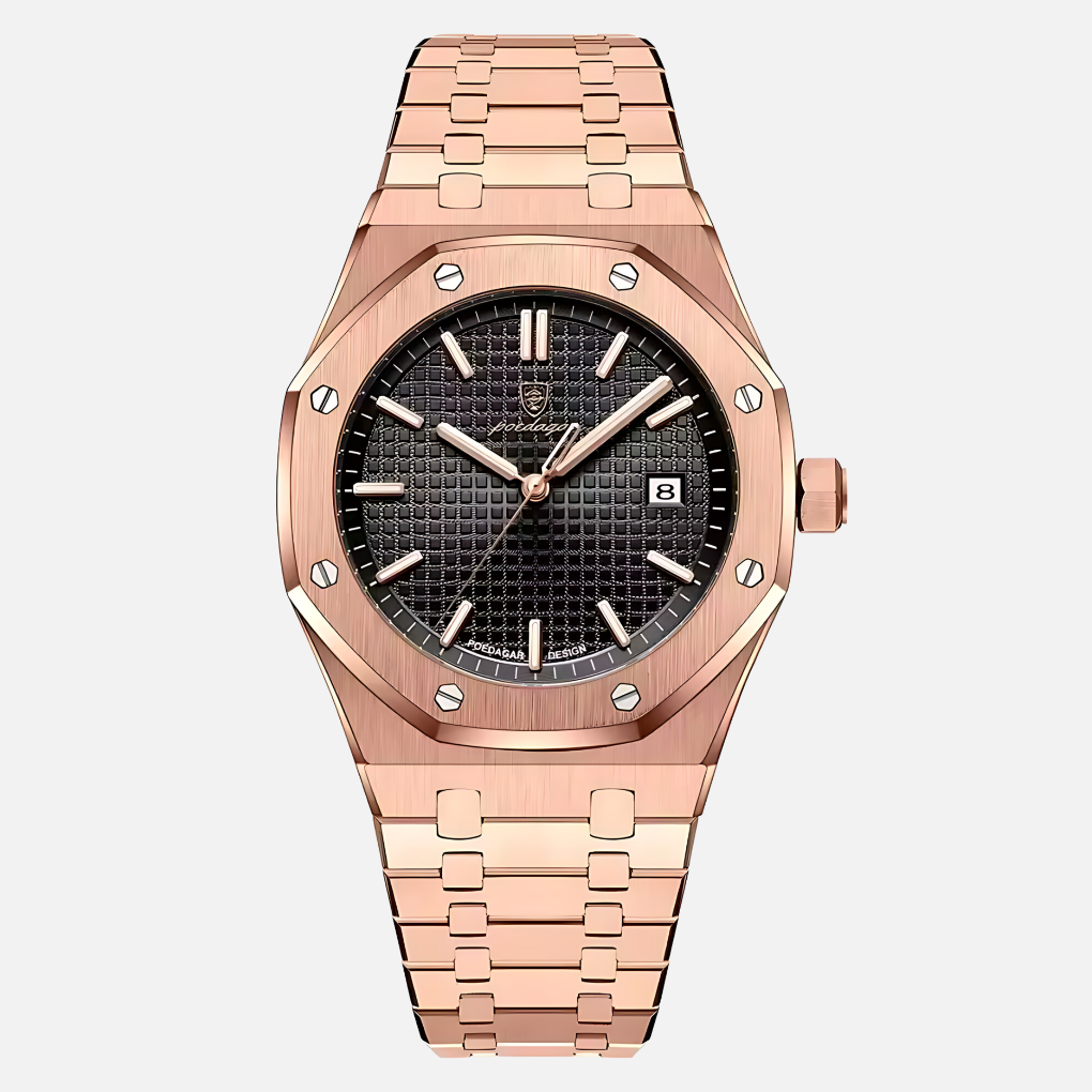 Men's Stainless Steel Watch, Classic Quartz Dress Watch with Roman Numerals