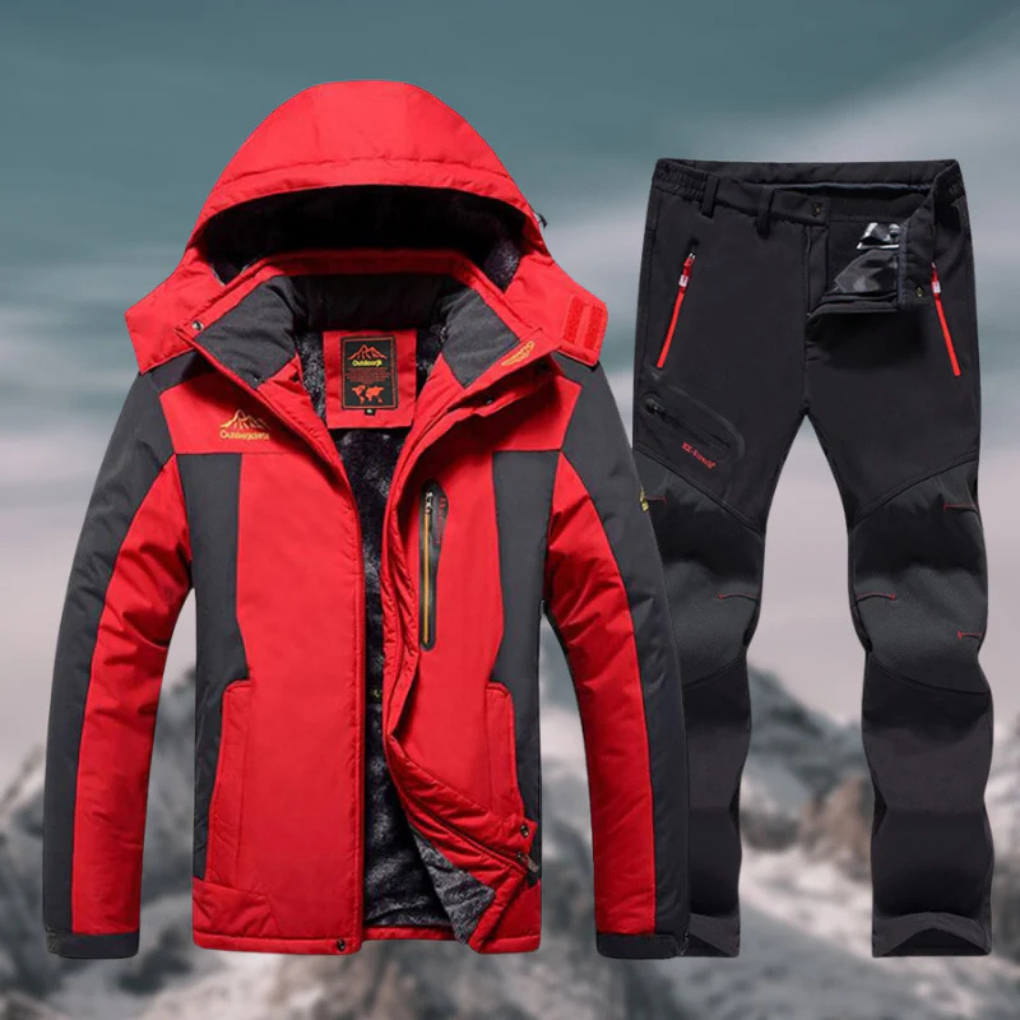 Men's Weather-Resistant Ski Suit, Matching Jacket and Pants for Winter Sports