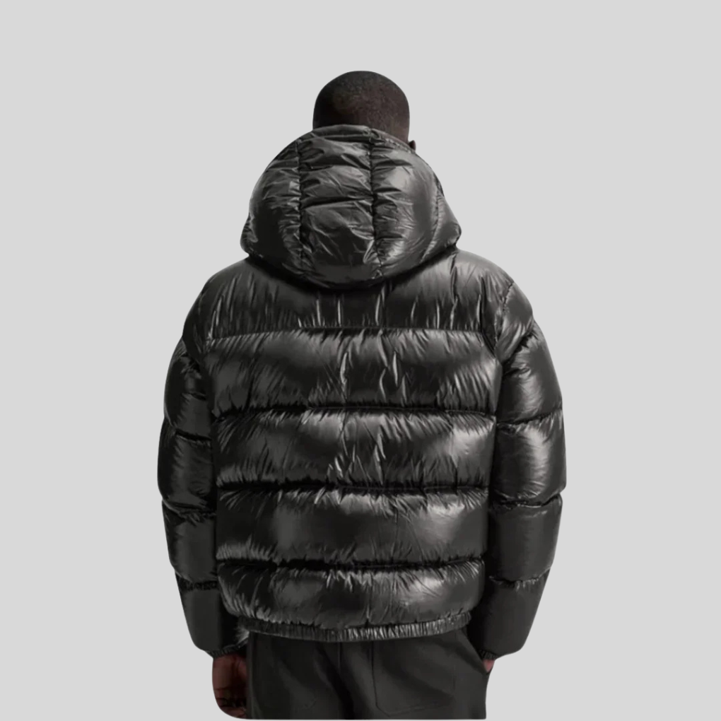 Men's Quilted Winter Jacket, Full-Zip Coat with Stand Collar