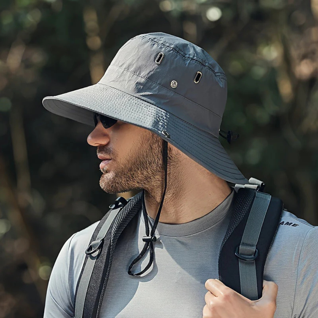 Men's UV Protection Sun Hat - Wide Brim Packable Hat for Hiking and Beach