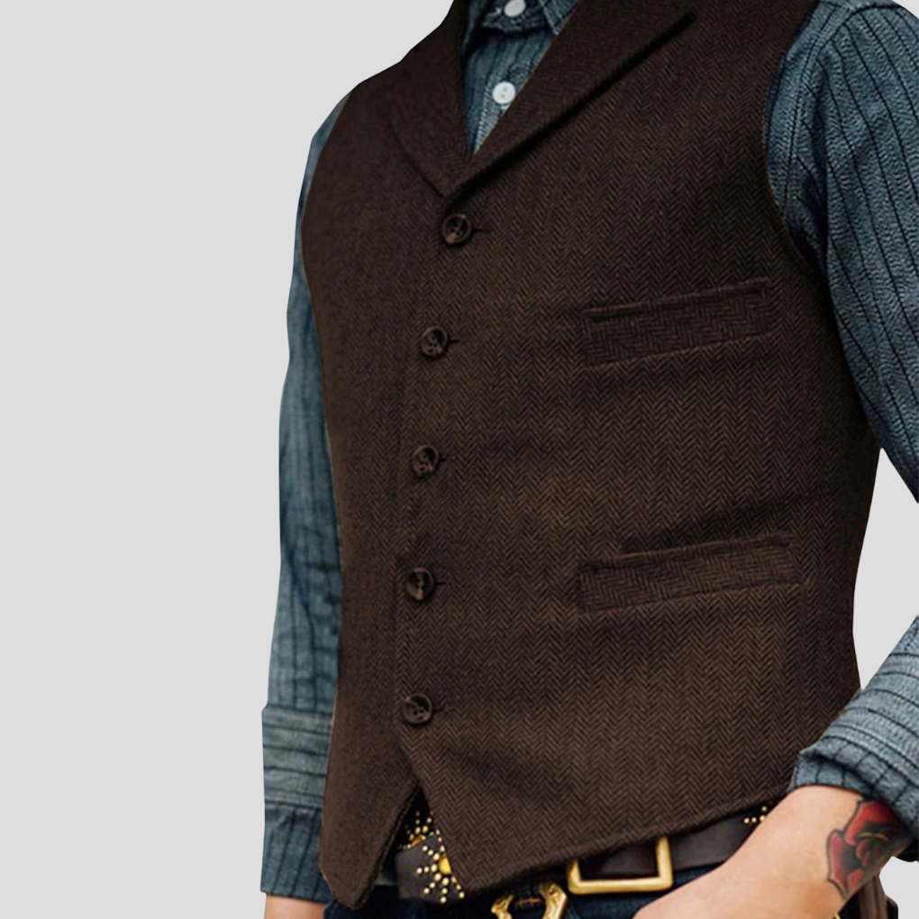 Men's Vintage Waistcoat - Five-Button Formal & Casual Vest