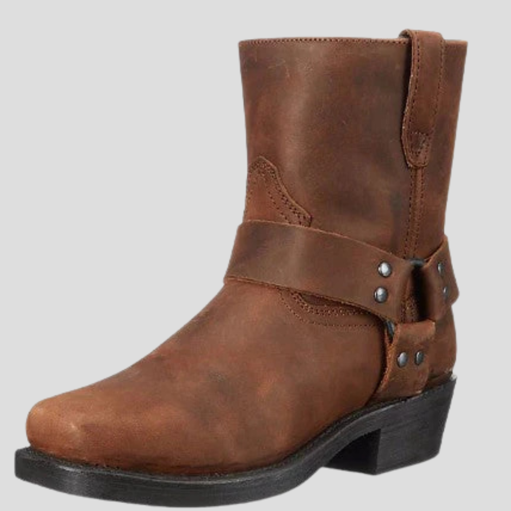 Men's Classic Cowboy Boots, Genuine Leather Western Boots with Pointed Toe